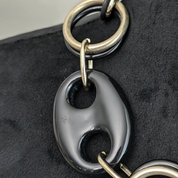 Chico's Black Label Retired Black And Matte Gold Tone Statement Necklace - Picture 5 of 10